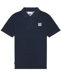 Aquascutum - Tops ,Blauw ,Katoen Organische Katoen Club Check Patch Polo - Lyst