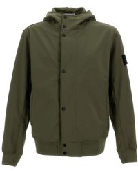 Stone Island - Light Soft Shell-R Hooded Jacket - Lyst