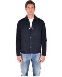 Jacob Cohen - Jassen ,Blauw ,Wol Double Wool Coat - Lyst