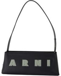 Marni - Schwarze Leder-Schultertasche - Lyst