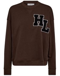 Haute L'Amitié - Haute'Amitié, ,Hoodies & Sweatvesten ,Bruin ,Katoen Badge Sweat Mocca - Lyst