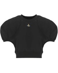 Vivienne Westwood - Schwarzes baumwoll-t-shirt mit besticktem logo - Lyst