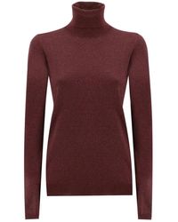 Brunello Cucinelli - Truien & Vesten ,Rood ,Wol Klassieke Turtleneck Sweater Voor Veelzijdige Stijl - Lyst