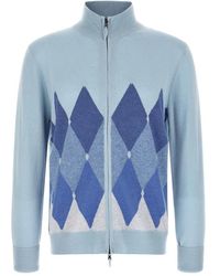 Ballantyne - Reißverschluss-Strickjacke Mit Rautenmuster - Lyst