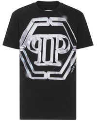 Philipp Plein - Es Baumwoll-T-Shirt mit ikonischem Logo - Lyst