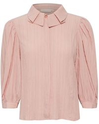 Karen By Simonsen - Overhemden ,Roze ,Elegante Rose Dust Blouse Met Pofmouwen - Lyst