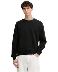 Trussardi - Hoodies & Sweatvesten ,Zwart ,Katoen Crewneck Sweatshirt - Lyst