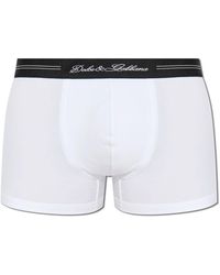 Dolce & Gabbana - Ondergoed ,Wit ,Katoen Katoenen Boxershorts Met Logo - Lyst