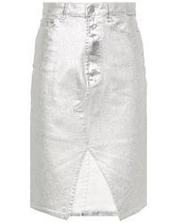 3x1 - Metallic Coated Mini Rok - Lyst