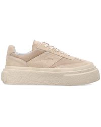 MM6 by Maison Martin Margiela - Zweifarbige wildleder-mesh-gambetta-sneakers, sneaker mit plateau-sohle - Lyst