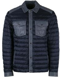 Moorer - Kurze Daunenjacke Mit Ledereinsätzen - Lyst