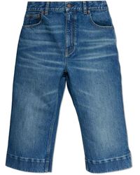 Chloé - Denim Bermuda Shorts - Lyst
