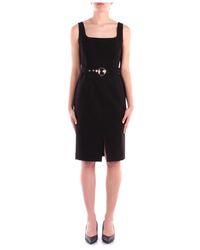 Liu Jo - Schwarzes Kleid Mit Seitlichem Reißverschluss - Lyst