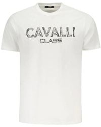 Roberto Cavalli - T-Shirt Aus Baumwolle Mit Auffälligem Druck Und Ikonischem Logo - Lyst
