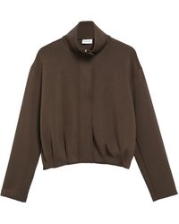 Comma, - Jassen ,Bruin ,Cropped Blouson Jas - Lyst