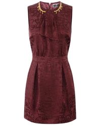 Elisabetta Franchi - Jacquard lettering minikleid mit halstuch - Lyst
