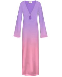 MC2 Saint Barth - Kleedjes ,Veelkleurig ,Polyester Aghata Georgette Degrade Jurk - Lyst