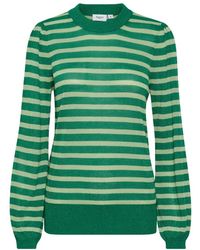 Saint Tropez - Truien & Vesten ,Groen ,Glitterende Pullover Met Pofmouwen - Lyst
