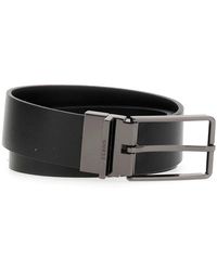 Guess - Accessoires ,Zwart ,Zwarte Leren Riem Met Klassieke Gesp - Lyst