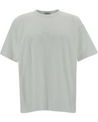Stone Island - T-shirt e polo in cotone bianco - Lyst