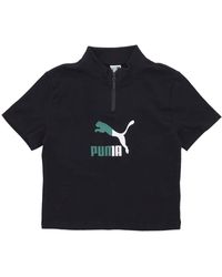 PUMA - Zwarte Poloshirt Met Korte Mouwen - Lyst