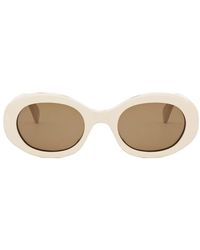 Celine - Triomphe large sonnenbrille,ovale sonnenbrille elfenbein braune organische linsen - Lyst