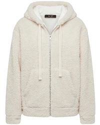 N°21 - Hoodies & Sweatvesten ,Wit ,Nepbont Nepbont Jas - Lyst