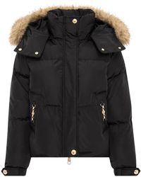 Fracomina - Regular Puffer Met Capuchon En Faux Fur - Lyst