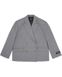 WRSTBHVR - Jassen ,Grijs ,Leer Oversized Blazer - Lyst