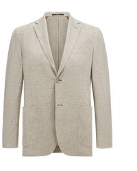 BOGGI - B Jersey Leinen- Und Baumwoll-Fischgrätenjacke - Lyst