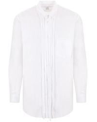 Comme des Garçons - Weißes baumwollpopeline-hemd mit klassischem kragen - Lyst