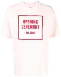 Opening Ceremony - Tops ,Roze ,Katoen Casual Roze Korte Mouw T-Shirt - Lyst