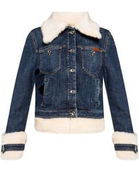 Dolce & Gabbana Fur-trimmed Denim Jacket - Blauw