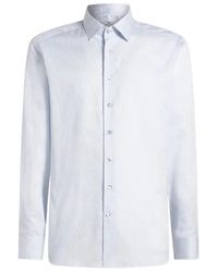 Etro - Overhemden ,Blauw ,Katoen Cotton Jacquard Shirt Aq 043 - Lyst