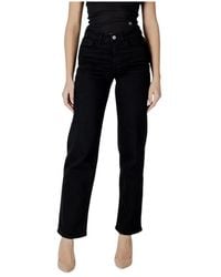 Ichi - Jeans ,Zwart ,Katoen Wijde Jeans Voor Vrouwen Lente/Zomer Collectie - Lyst