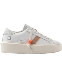 Date - Schoenen ,Wit ,Katoen Hill Low Platform - Lyst