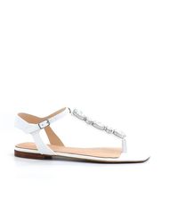 Guess - Schoenen ,Wit ,Leer Platte Sandalen - Lyst