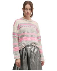 Ouí - Gemusterter Strickpullover - Lyst