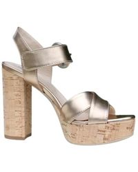 Nero Giardini - Iridescent Leren Hoge Hak Sandalen - Lyst
