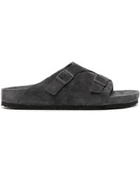 Birkenstock - Graue wildleder schnallen sandalen - Lyst