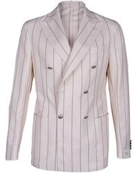 L.B.M. 1911 - Blazer in cotone . giacca doppiopetto a righe. - Lyst