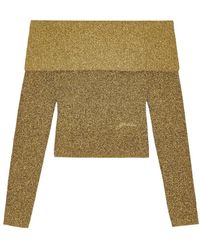Ganni - Truien & Vesten ,Geel ,Doubleface Knit Sweater - Lyst
