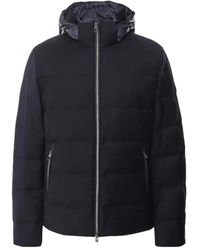 Montecore - Jassen ,Blauw ,Polyester Marineblauwe Donsjas Met Afneembare Capuchon - Lyst