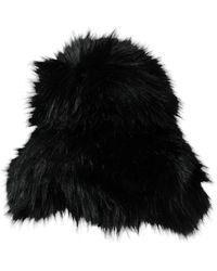 Dolce & Gabbana - Cappello avvolgente in pelliccia sintetica nera - Lyst