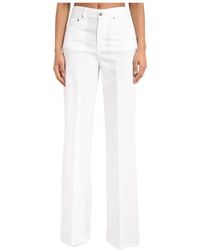 Dondup - Jeans ,Wit ,Katoen Amber Wijde Jeans - Lyst