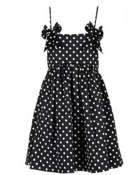 Ganni - Polka-Dot Satin Mini Jurk - Lyst