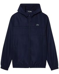 Lacoste - Fitness ,Blauw ,Polyester Waterafstotend Sport Track Jacket - Lyst