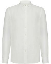 Peuterey - Leinenhemd weiß slim fit - Lyst