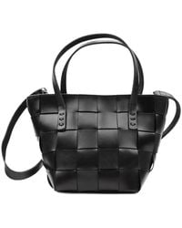 Dragon Diffusion - Schwarze Geflochtene Leder Mini Tote - Lyst