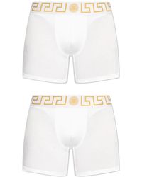 Versace - Ondergoed ,Wit ,Katoen Twee-Pack Boxershorts - Lyst